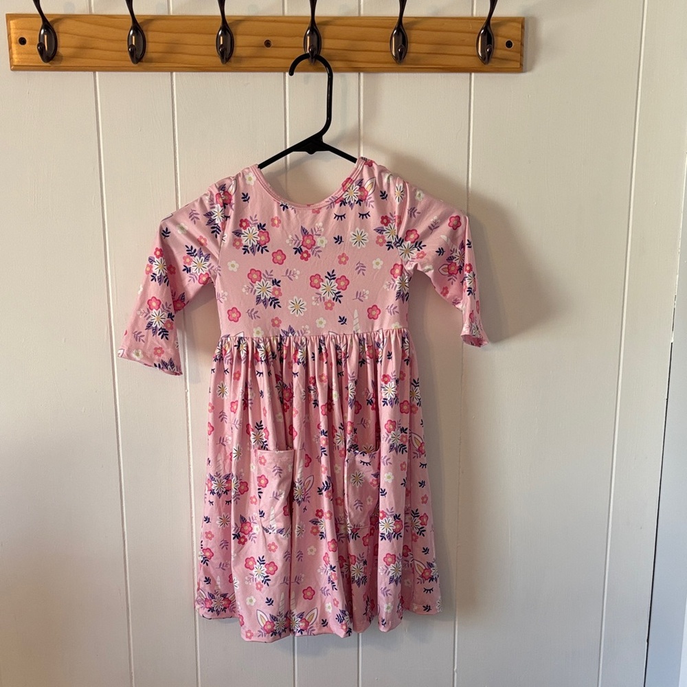 Charming Pink Floral Kids Dress